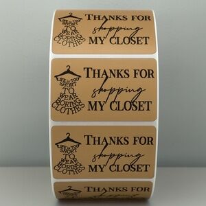 Thanks for Shopping My Closet Stickers – Cute Labels for Clothing Orders